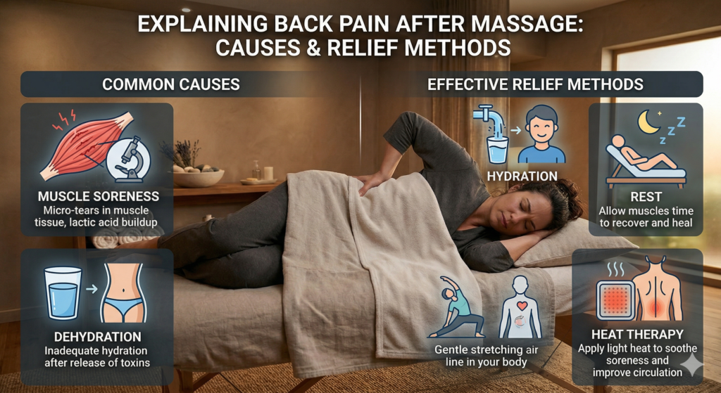back pain after massage causes and relief