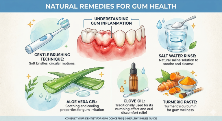 natural remedies for swollen gums including salt water aloe vera turmeric and clove oil